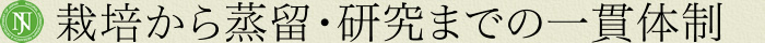 栽培から蒸留・研究までの一貫体制