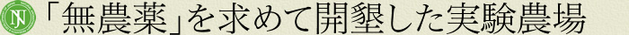 「無農薬」を求めて開墾した実験農場