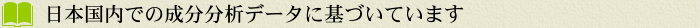 日本国内での成分分析データに基づいています。