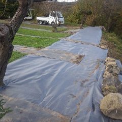 防草シートを張って作業終了