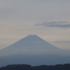 夕暮れ間際、久し振りに富士山が勇姿を見せてくれました