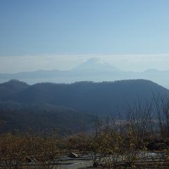 朝降っていた雨も上がり昼から晴天になり、そのせいか遠くの富士山は肩まで薄っすらと雪が積もっていました