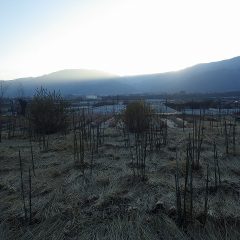 山の向こうに陽が沈んで行きました