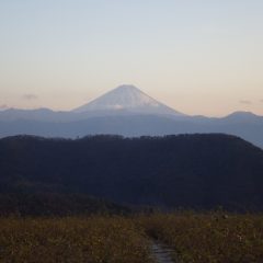 今日の作業が終わると富士山が見送ってくれました